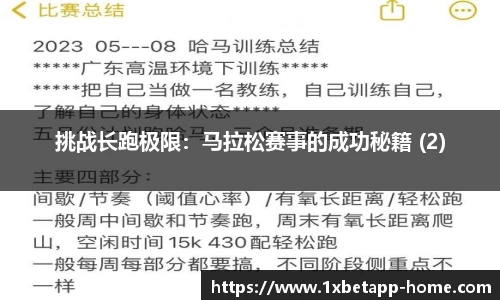 挑战长跑极限：马拉松赛事的成功秘籍 (2)